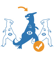 dinsaure bleu guide deux dinosaures blancs